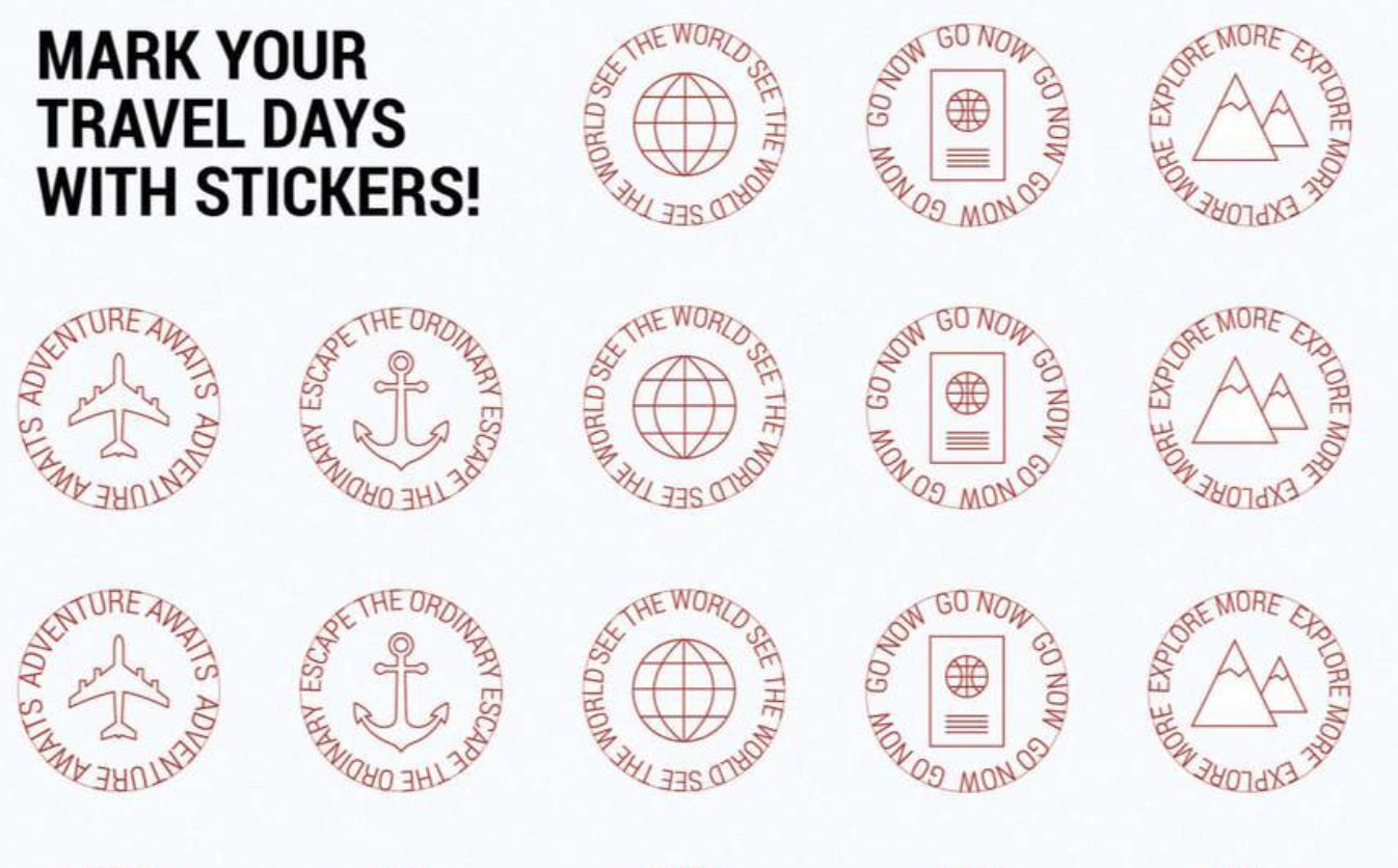 Designkalenderposter mit Stickern als Kundengeschenk