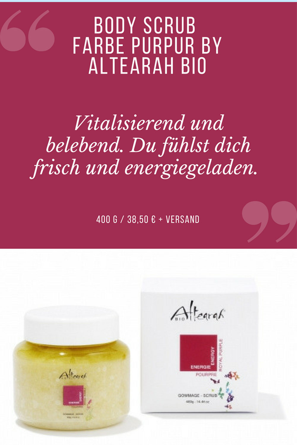 Bodyscrub Purpur von Altearah - Körperpeeling mit Himalaysalz und ätherischen Ölen