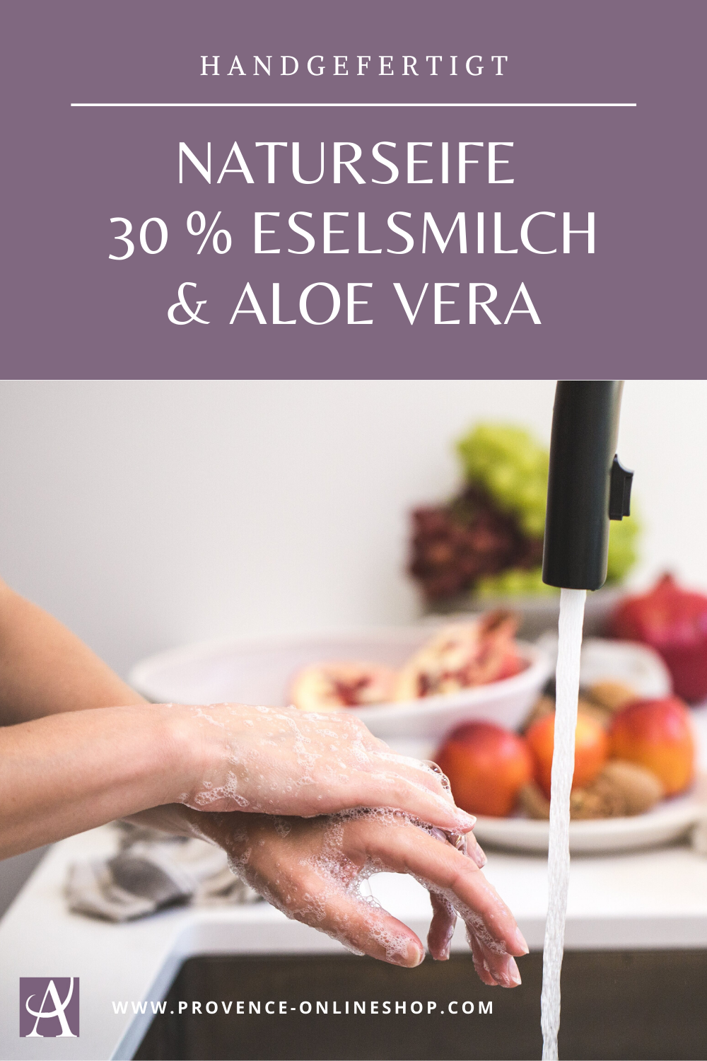Handgefertigte Eselsmilch Seife aus der Provence mit Aloe-vera, Olivenöl und Sheabutter