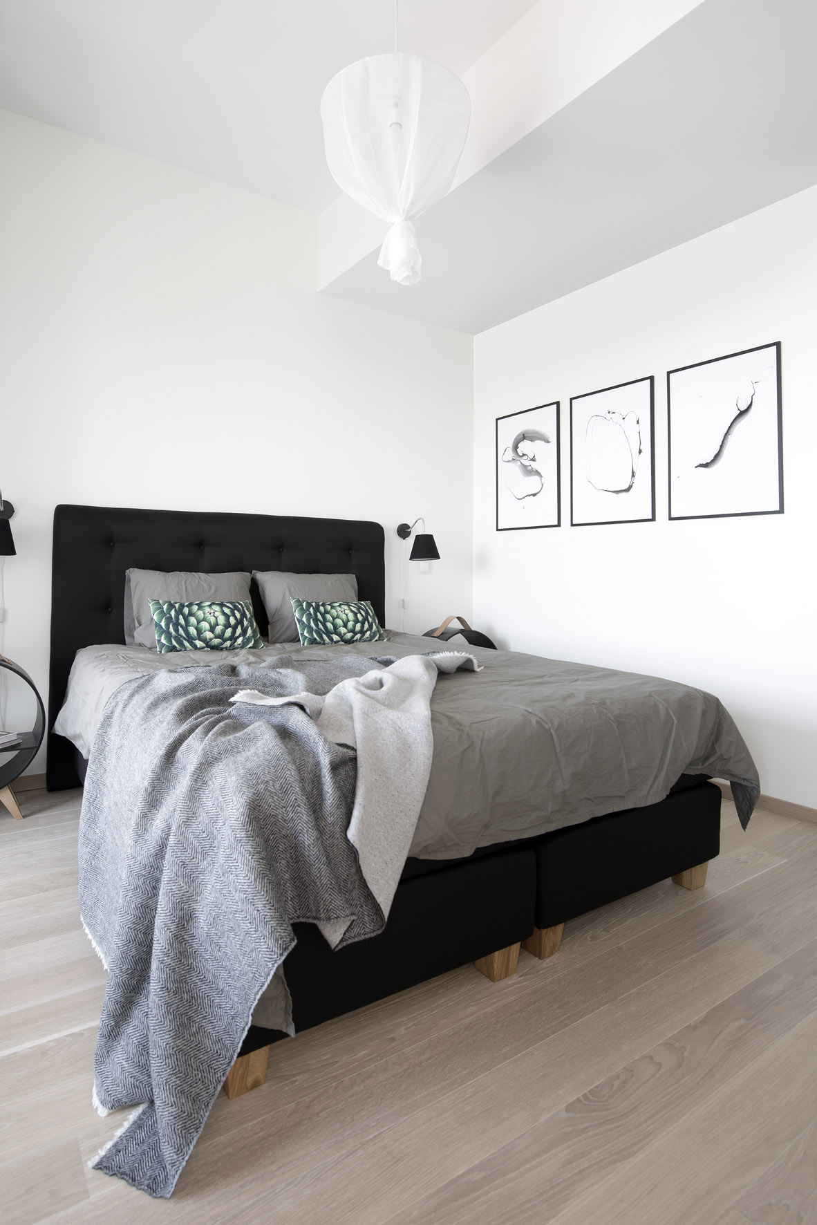 Schlafzimmer skandinavisch einrichten in grau