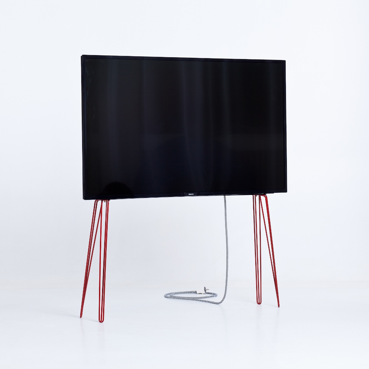 TV-Ständer minimalistisch Metall schwarz rot