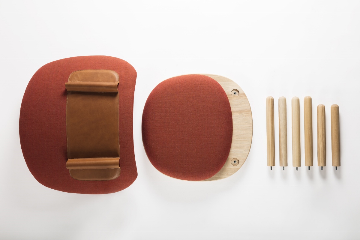 Loungesessel Naive Emko Holz rot design