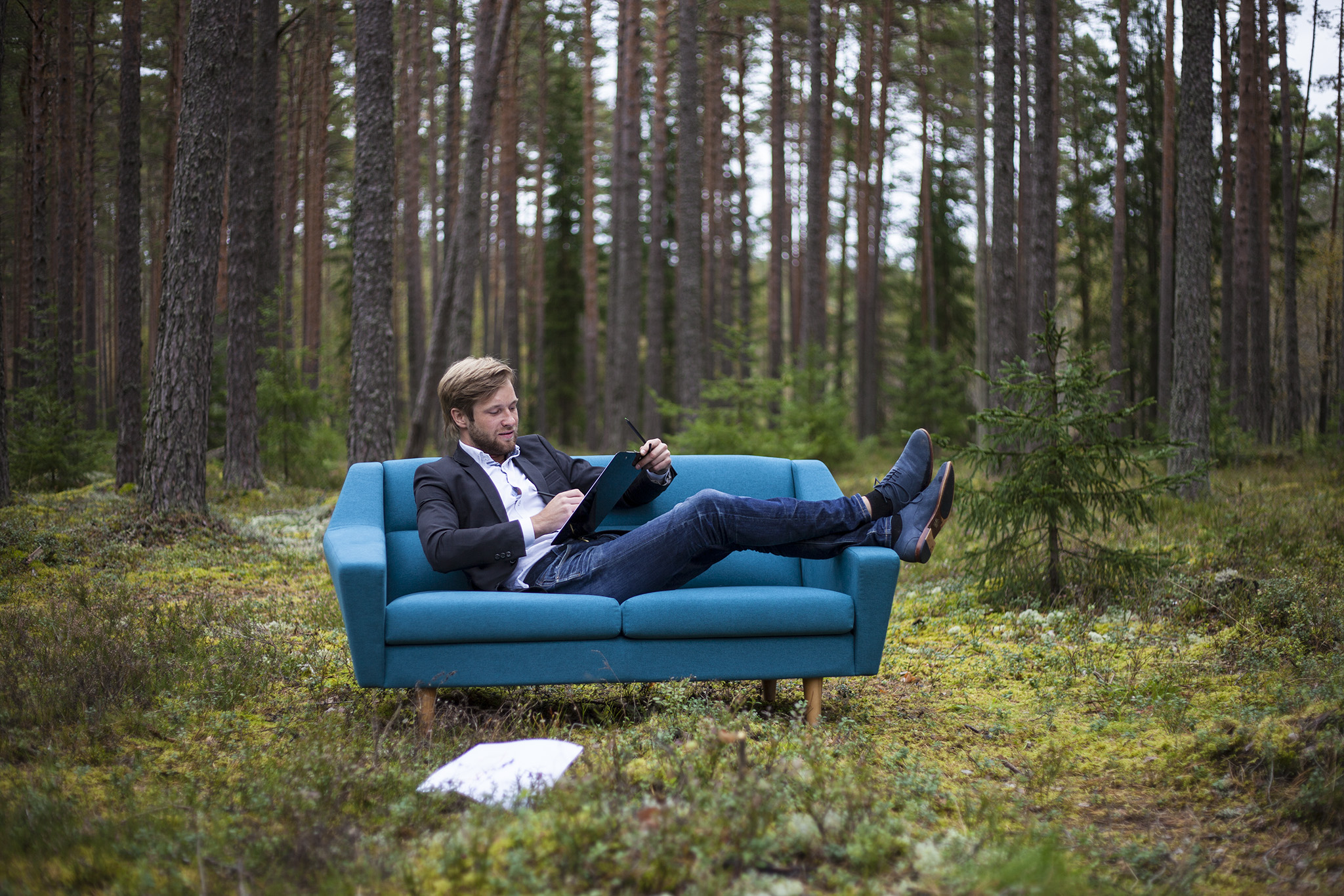 Sofa Trends 2020 - Retro-Sofa petrol skandinavisches Design