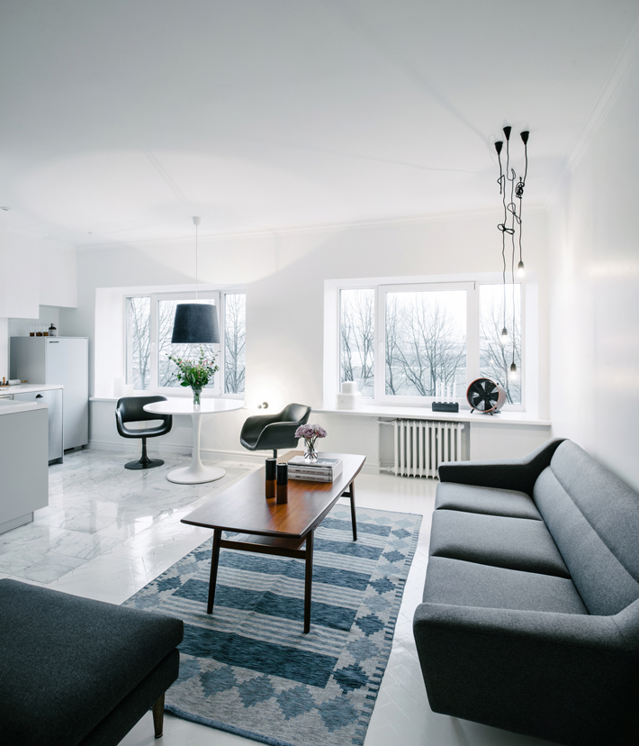 Skandinavisch Einrichten & Wohnen Sofa Retro-Look Wohnzimmer