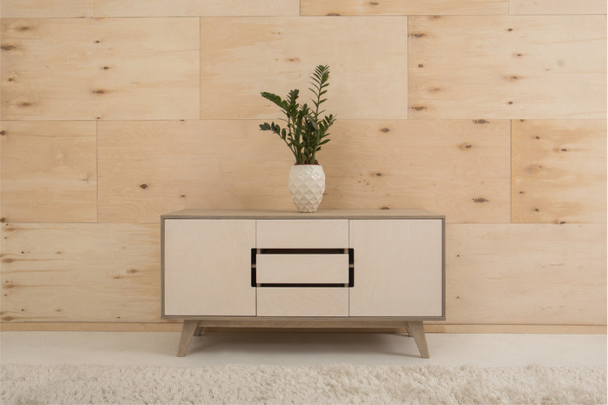 Sideboard HUH skandinavisches Design aus Holz mit Schubladen