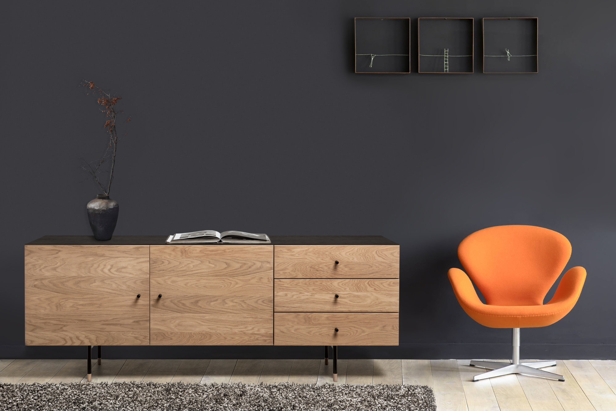 Sideboard Noorus Holz & Metall - skandinavisches Design