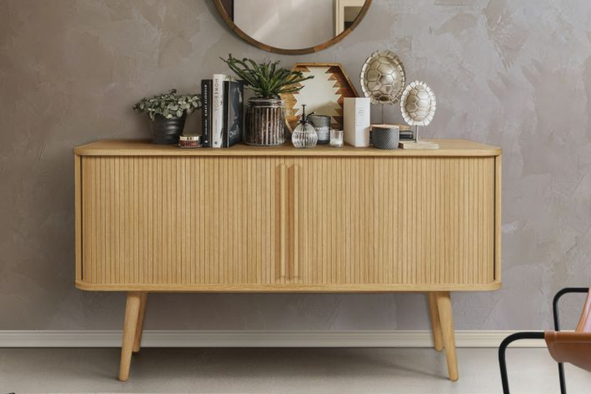 Sideboard Rove Holz mit Schiebetüren - skandinavisches Design