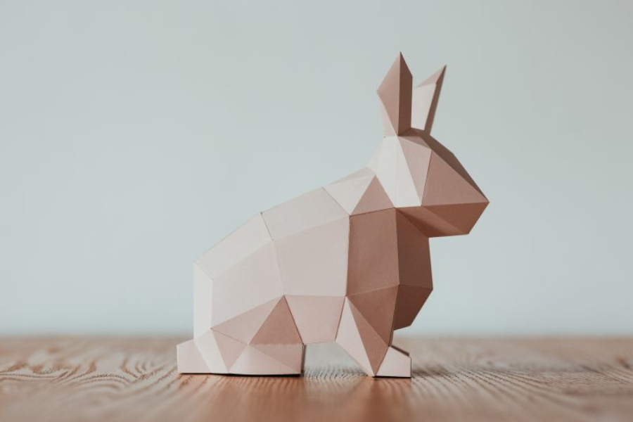 Geschenkideen für Mitarbeiter zu Ostern: Papierpuzzle Hase