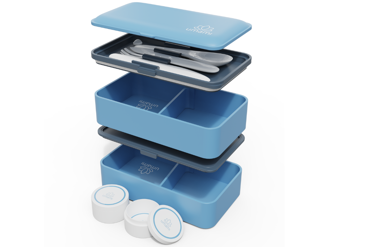 Geschenke to go für mitarbeiter und kunden -lunch box bento blau