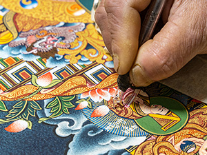 Handzeichnung in Karsang Lama Werkstatt