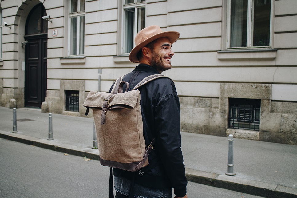 Herren Leder Rucksack aus Canvas von HOLZRICHTER Berlin