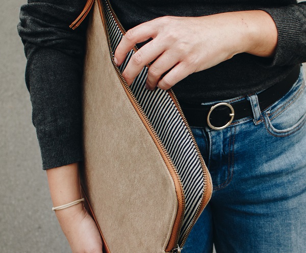 Reiserucksack aus Leder und Canvas
