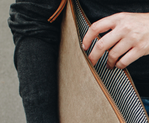 Reiserucksack aus Leder und Canvas