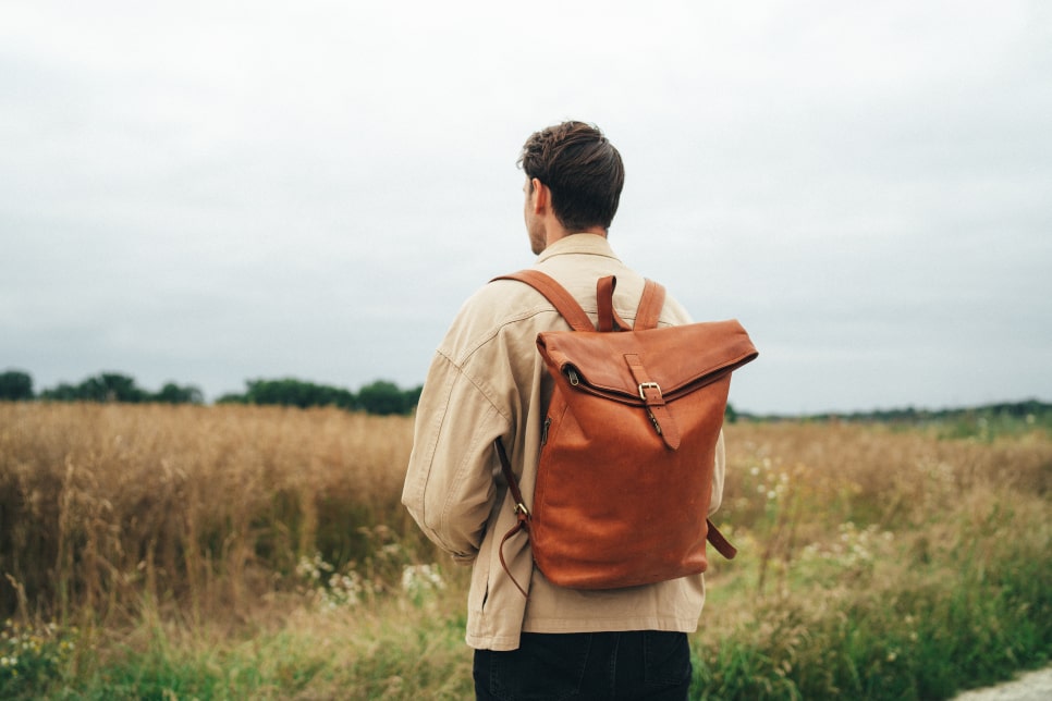 Leder Rucksack Herren
