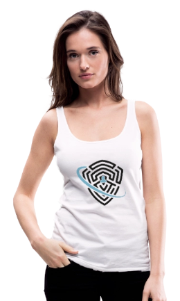 Frau Top mit Schutz Logo
