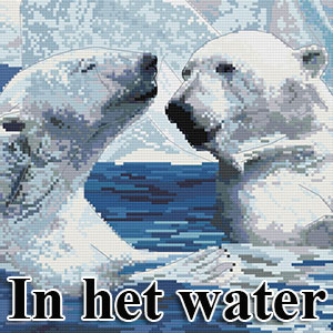 Borduurpakketten met dieren in het water