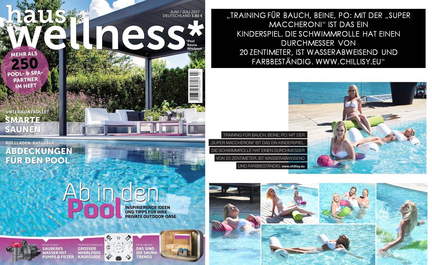 POOL NOODLE XXL SUPER MACCHERONI BY CHILLISY IN THE GERMAN PRESS