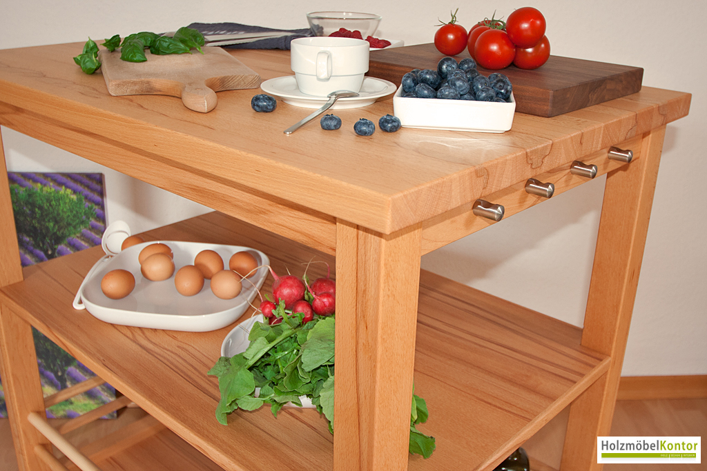 Küchenwagen | Massivholz | Rollwagen | holzmoebelkontor.de