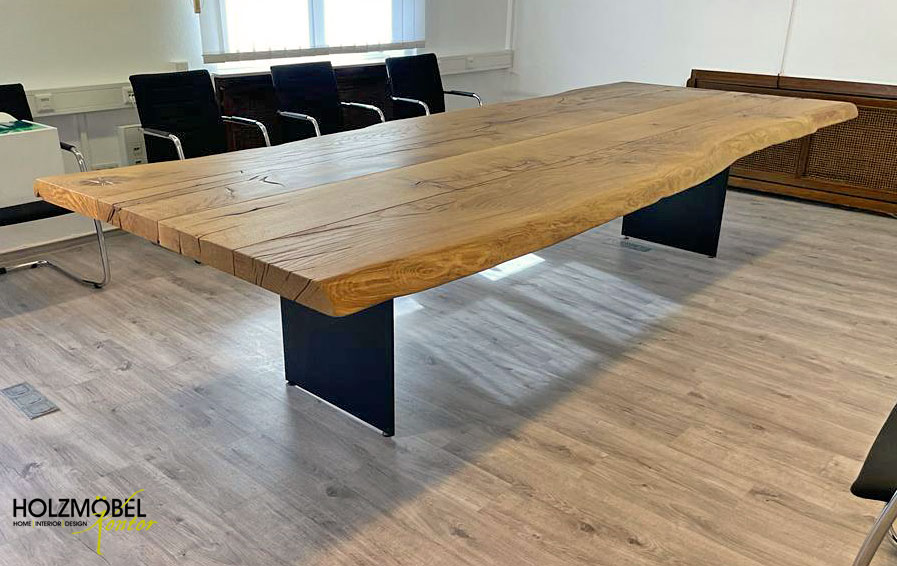 Tisch Eiche Massivholz 7 cm Stammbohlen