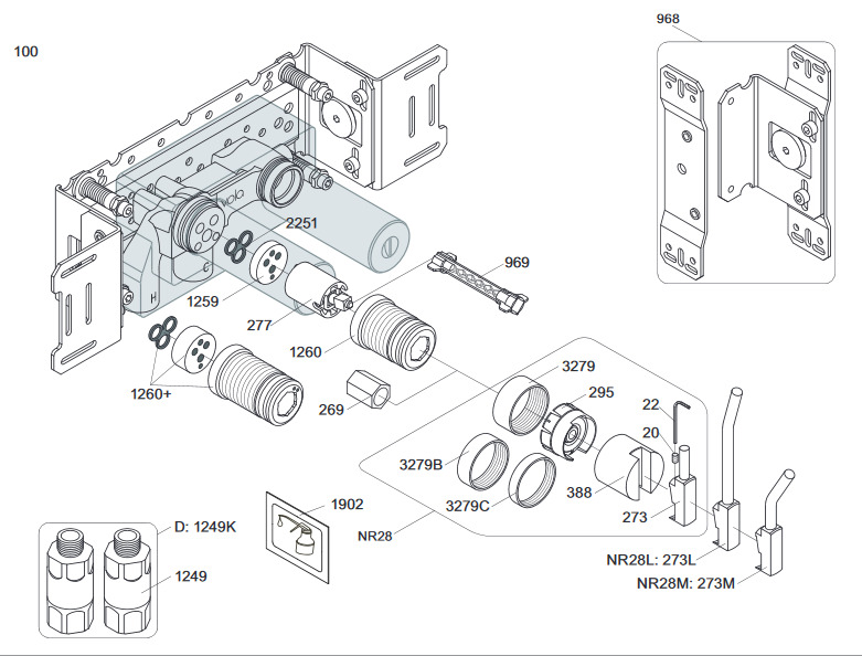 Vola exploded view fitting