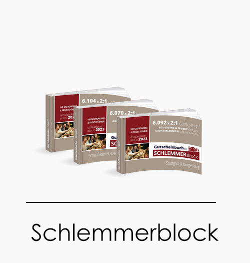 Schlemmerblock 2024 - Gutscheinbuch für Ulm, Augsburg, Stuttgart